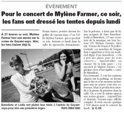 Mylène Farmer Tour 2009 Presse La Voix du Nord 19 juin 2009