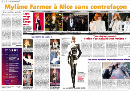 Mylène Farmer Presse Nice Matin 29 avril 2009