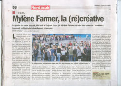 Mylène Farmer Tour 2009 Presse Nord Eclair 20 juin 2009