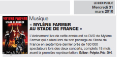 Mylène Farmer Le Bien Public 30 mars 2010