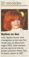 Mylène Farmer Presse 20 Minutes Suisse 24 août 2010