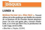 Mylène Farmer Presse Le Parisien 30 novembre 2010