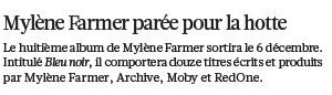 Mylène Farmer Presse Libération 23 octobre 2010