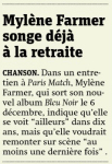 Mylène Farmer Presse Metro 03 décembre 2010