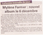 Mylène Farmer Presse Vosges Matin 23 octobre 2010