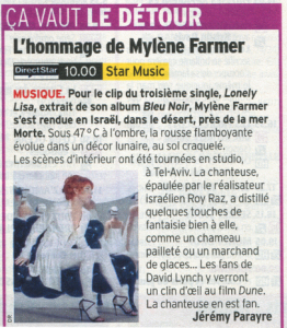 Mylène Farmer Presse Télé 7 Jours 08 août 2011