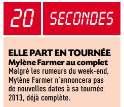 Mylène Farmer Presse 20 Minutes 08 octobre 2012