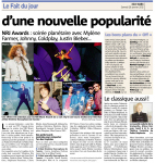 Mylène Farmer Presse Nice Matin 28 janvier 2012