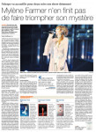 Mylène Farmer Presse Le Matin dimanche octobre 2013