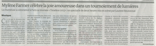 Mylène Farmer Presse Le Monde 10 septembre 2013