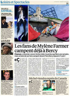 Mylène Farmer Presse Le Parisien 31 août 2013