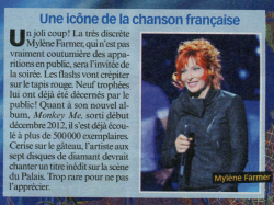 Mylène Farmer Presse Télé Loisirs 21 janvier 2013