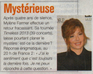 Mylène Farmer Presse Télé Magazine 20 septembre 2013